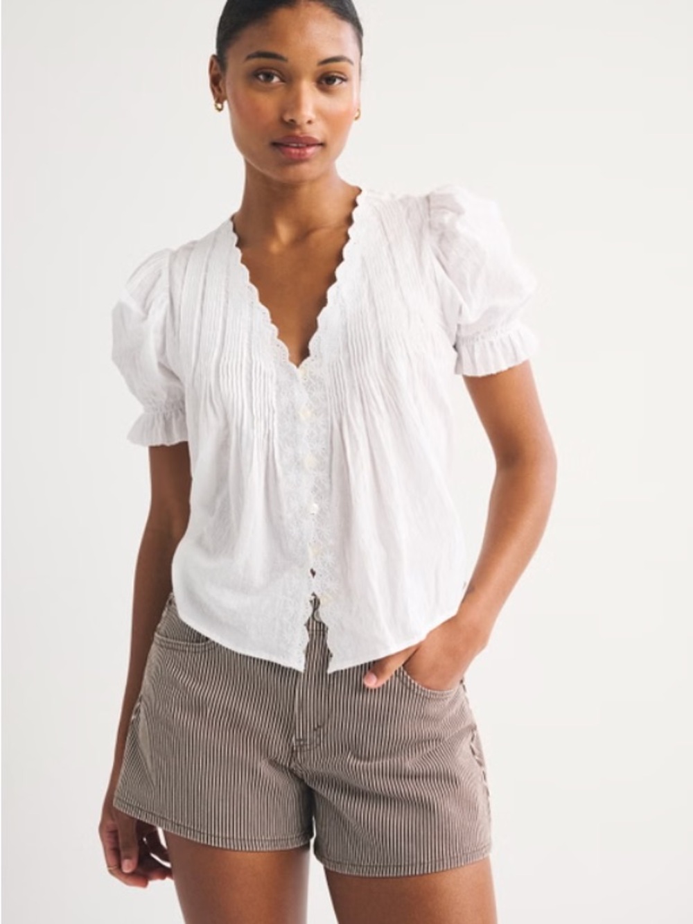 Abercrombie Curve Love Mid Rise A-Line Denim Short